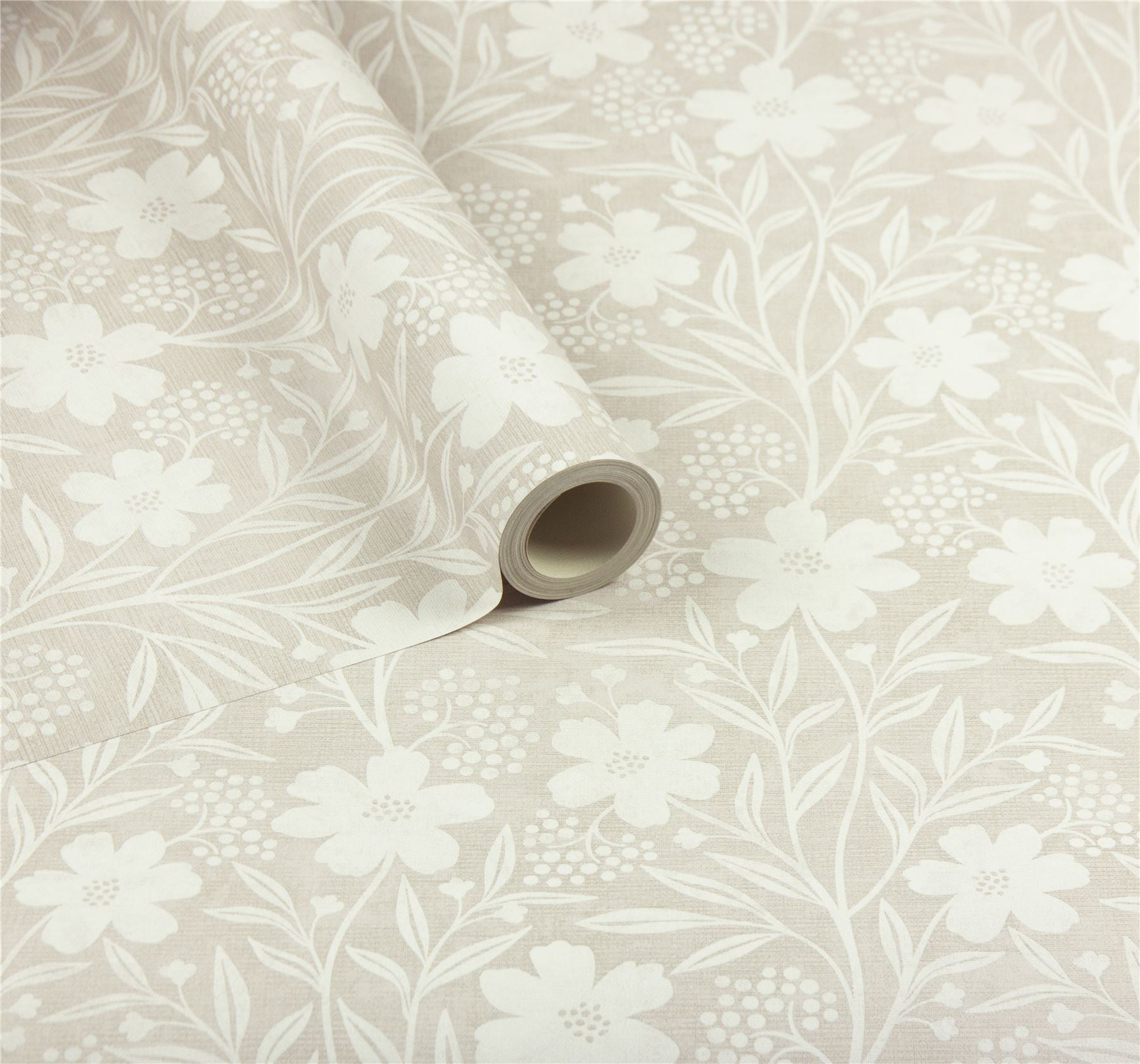 Berry Floral Neutral Wallpaper