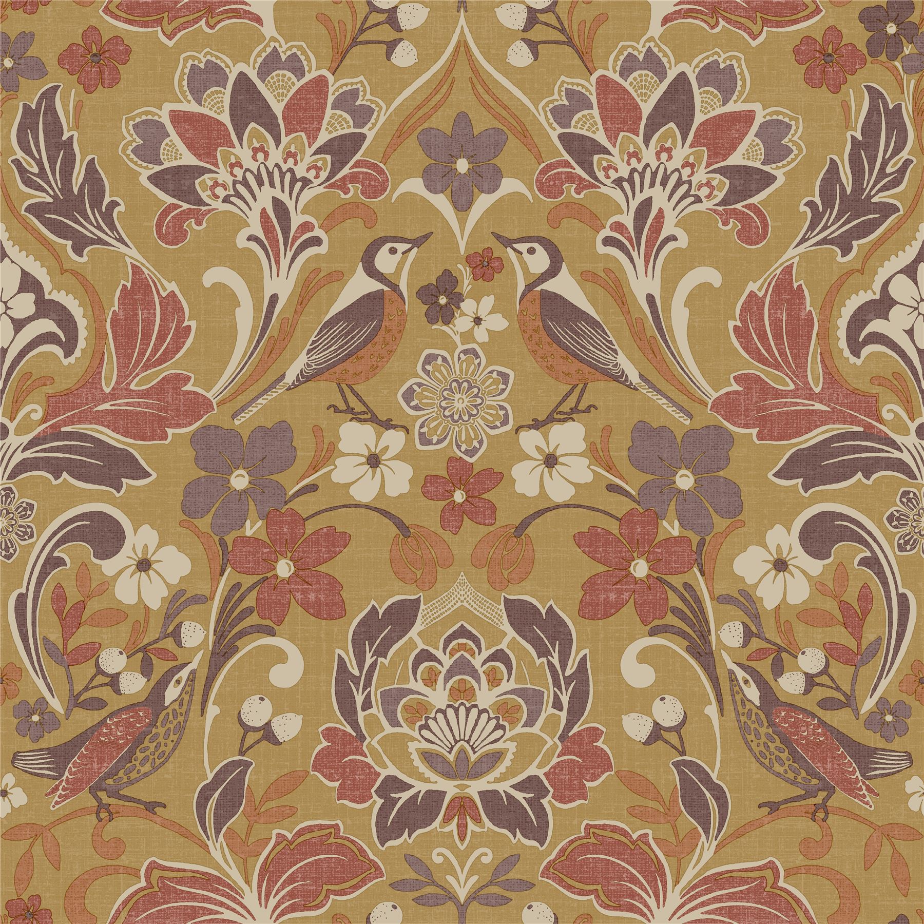 Folk Floral Wallpaper