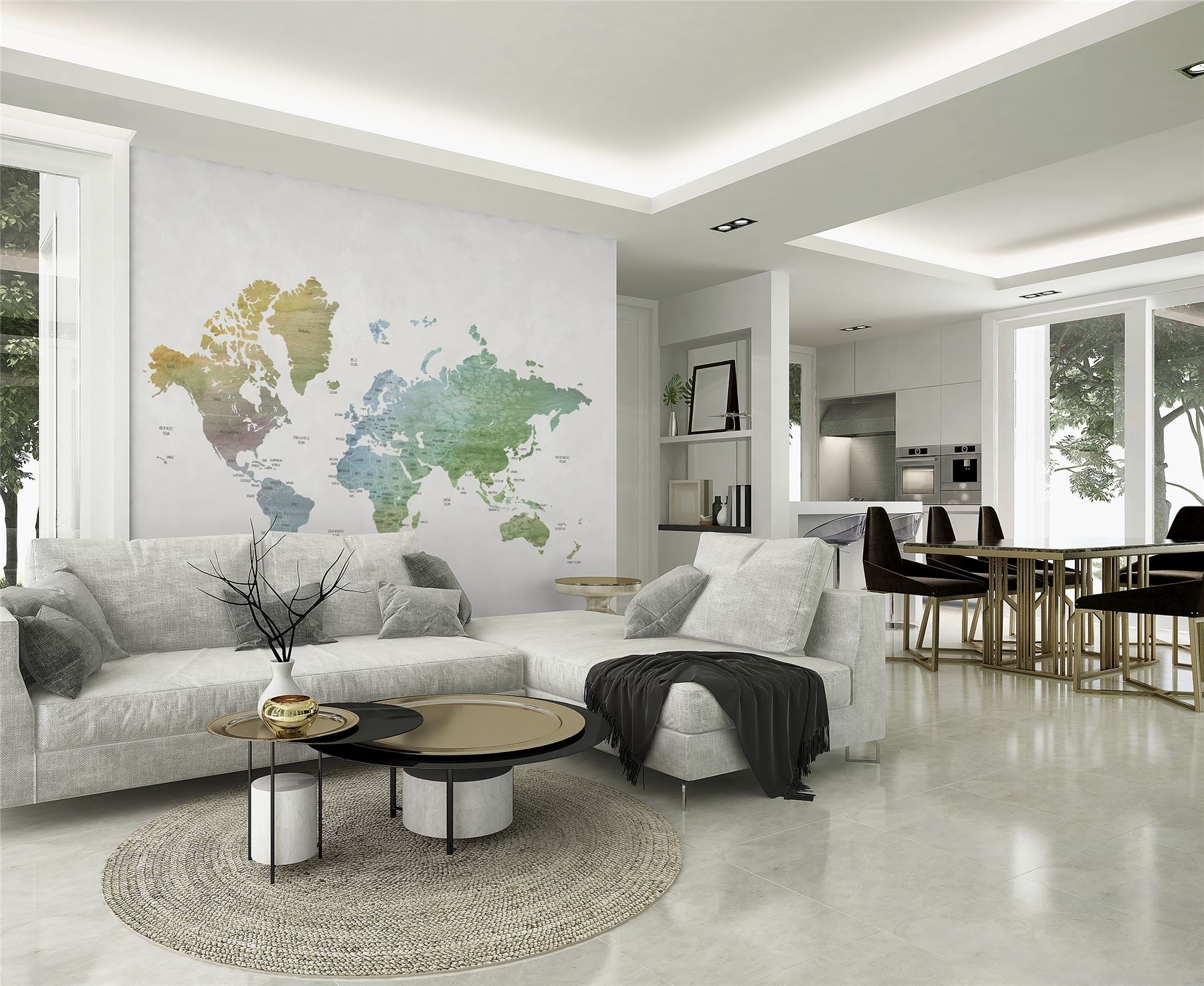World Map Mural 3 x 2.8m sw12