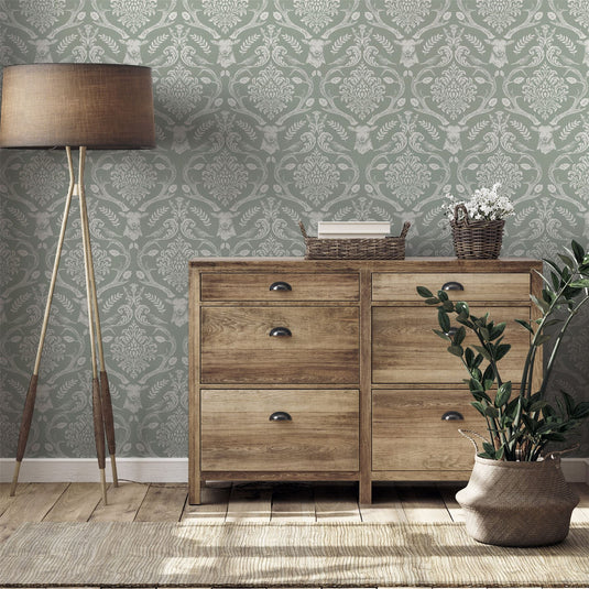 Stag Damask Sage Green sw12