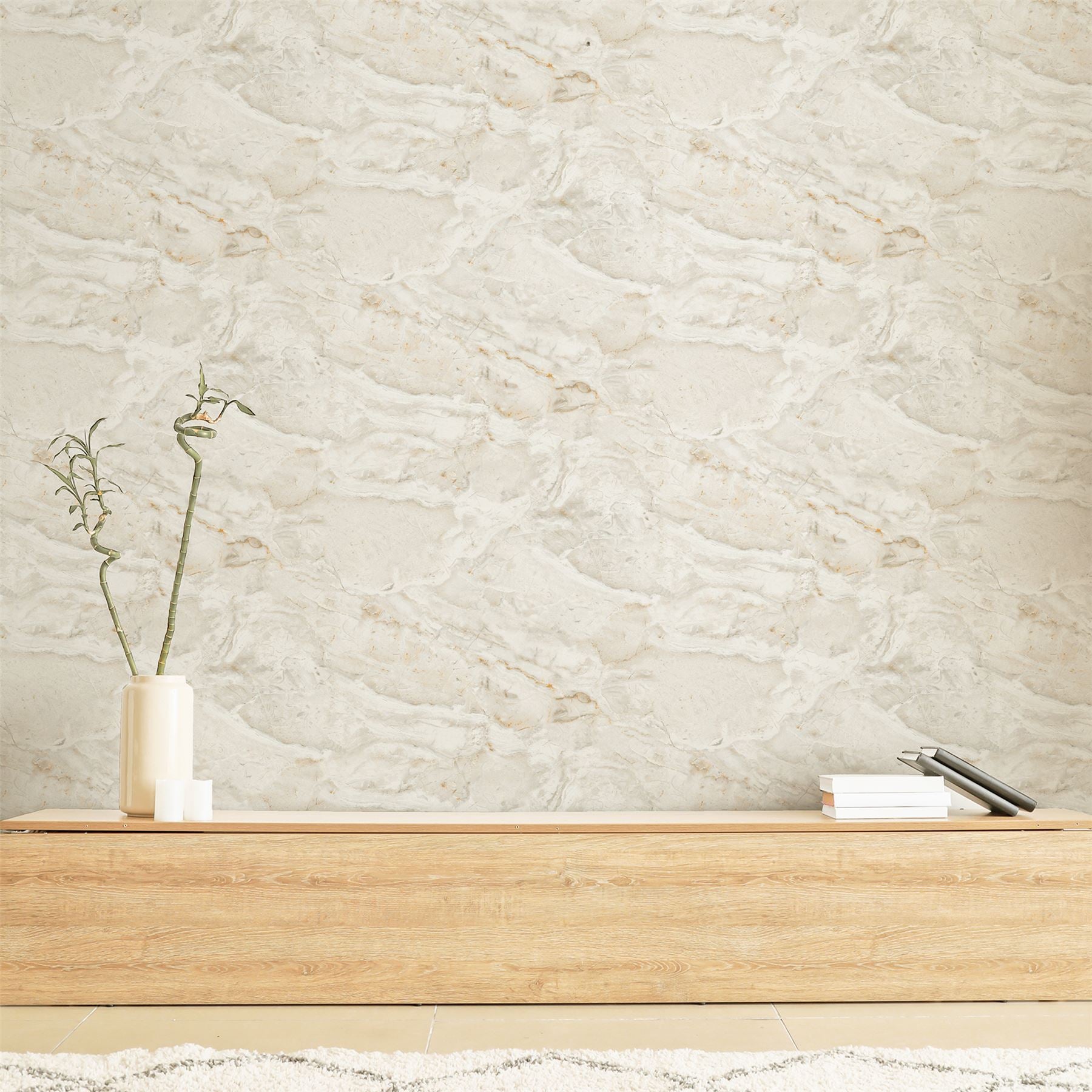 Paros Marble White/Gold Wallpaper