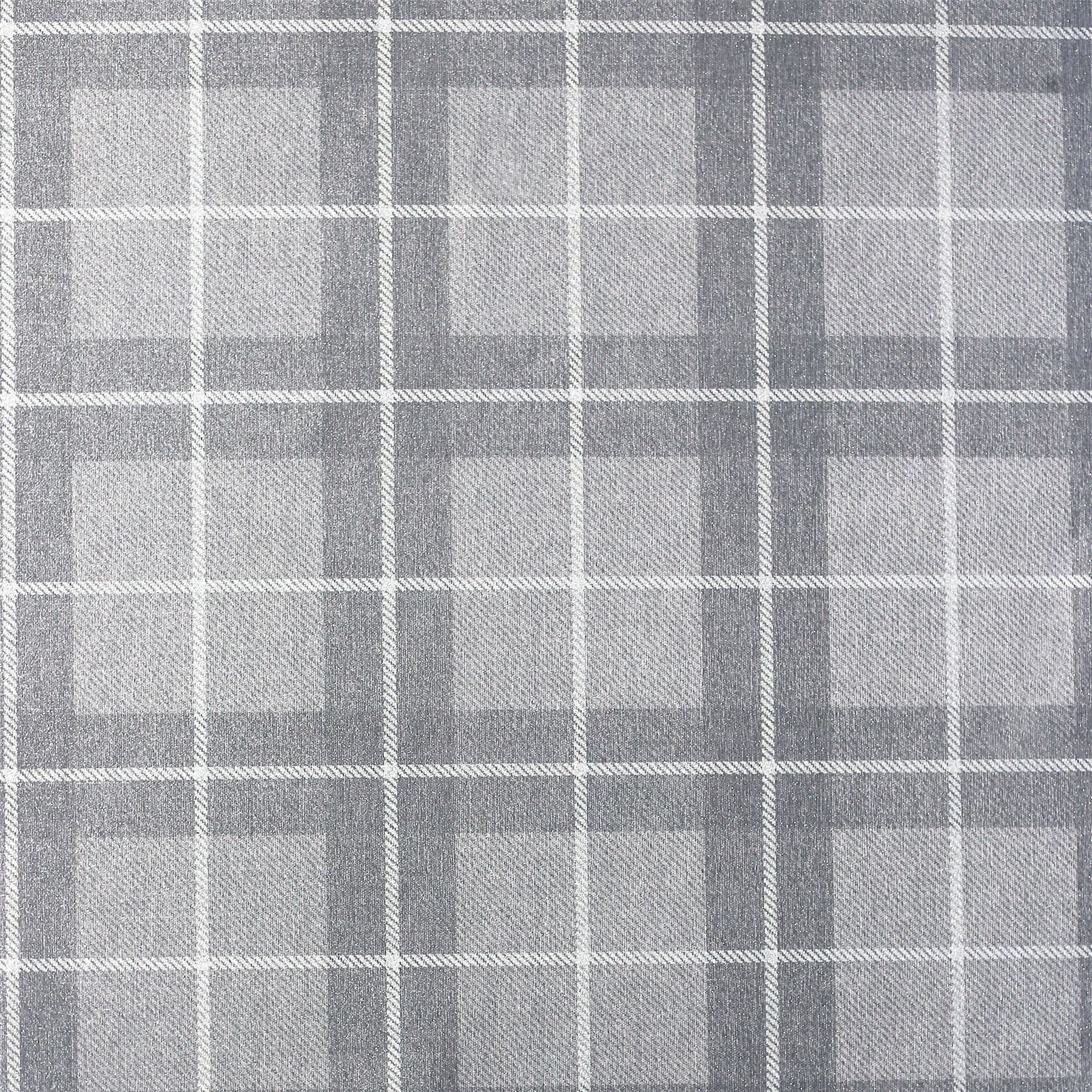 Heritage Check Grey/Silver Wallpaper