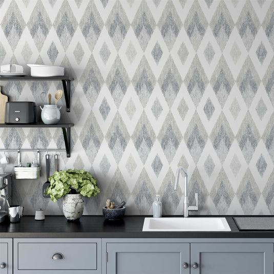Scandi Diamond Silver Wallpaper sw12