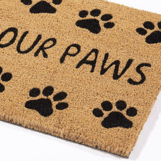 Astley Wipe Your Paws Printed PVC Backed Coir 40x60cm Black Doormat
