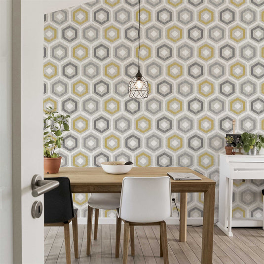 Ikat Geo Ochre & Grey sw12
