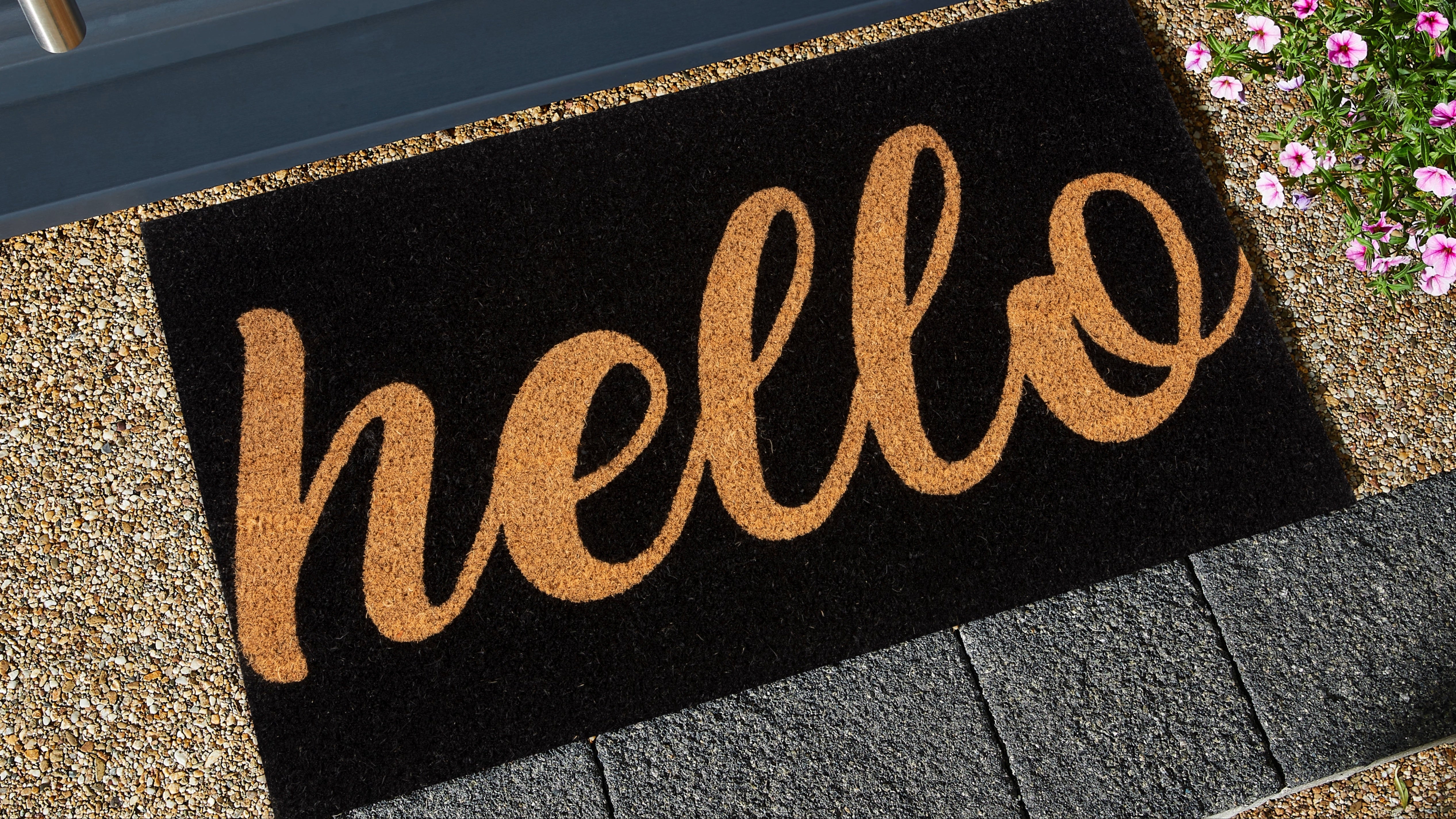 ST Astley Printed PVC Backed Coir 40x60cm Printed Hello Doormat