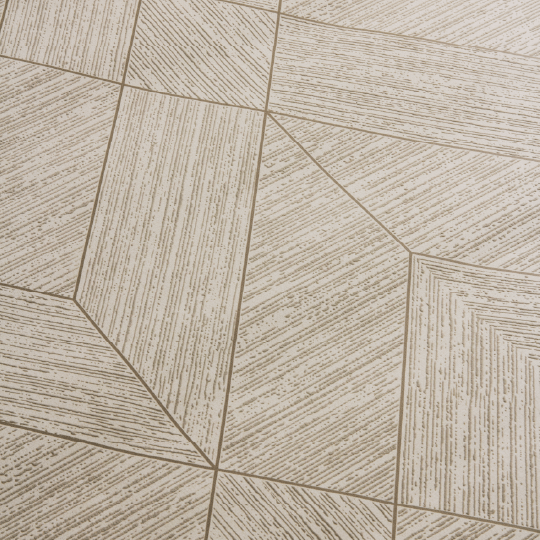 Wood Grain Geo Neutral / Gold Wallpaper