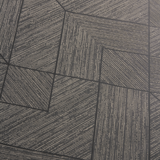 Wood Grain Geo Charcoal / Gold Wallpaper