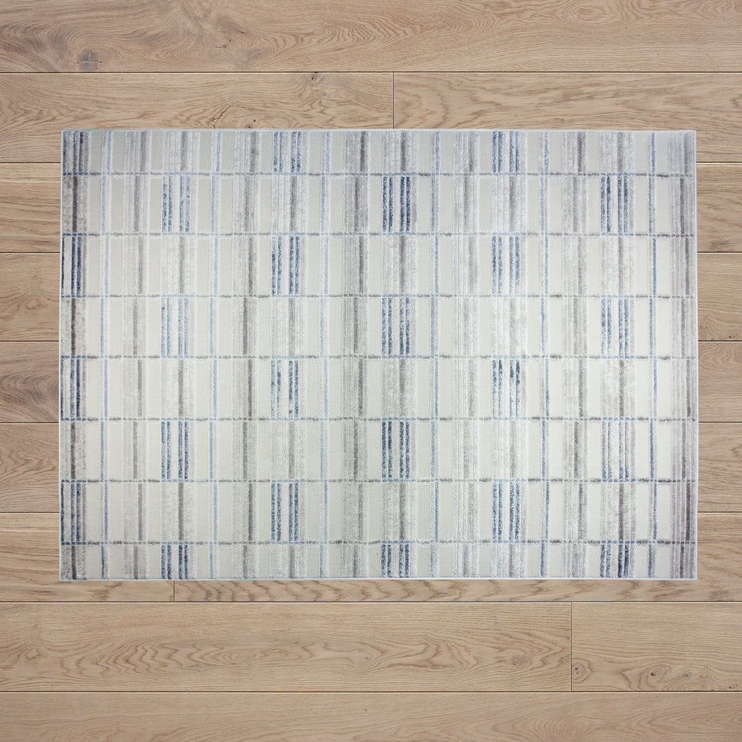 Muse Check Lines Navy Rug