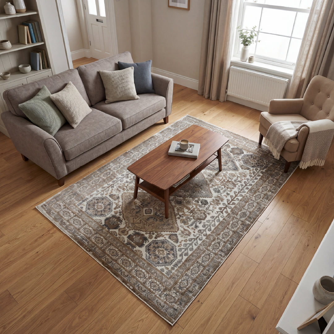 Muse Traditional Diamond Natural Rug