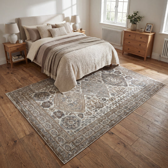 Muse Traditional Diamond Natural Rug