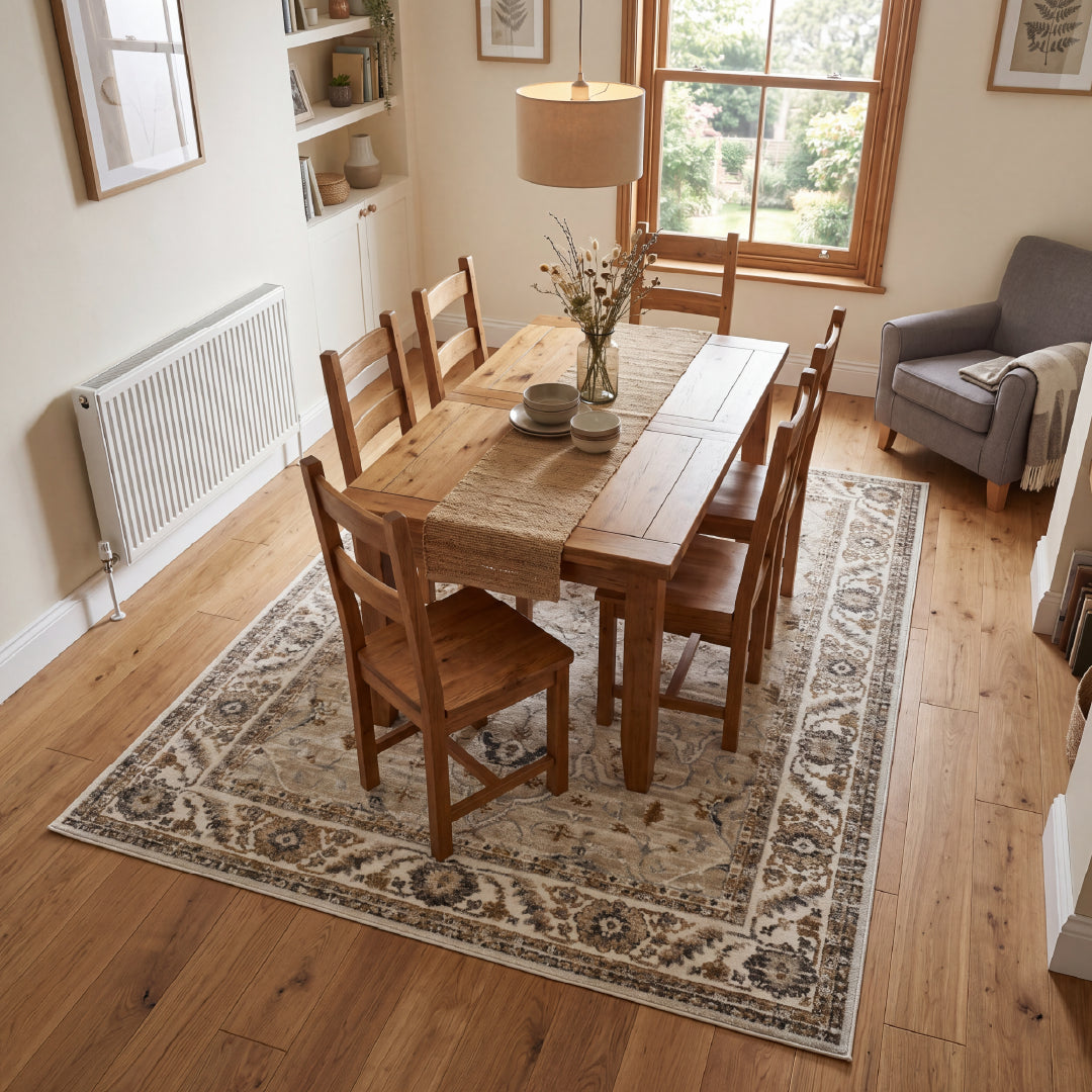 Muse Traditional Floral Natural Rug