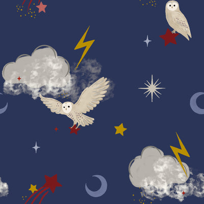 Mystical Flight Navy Blue Wallpaper