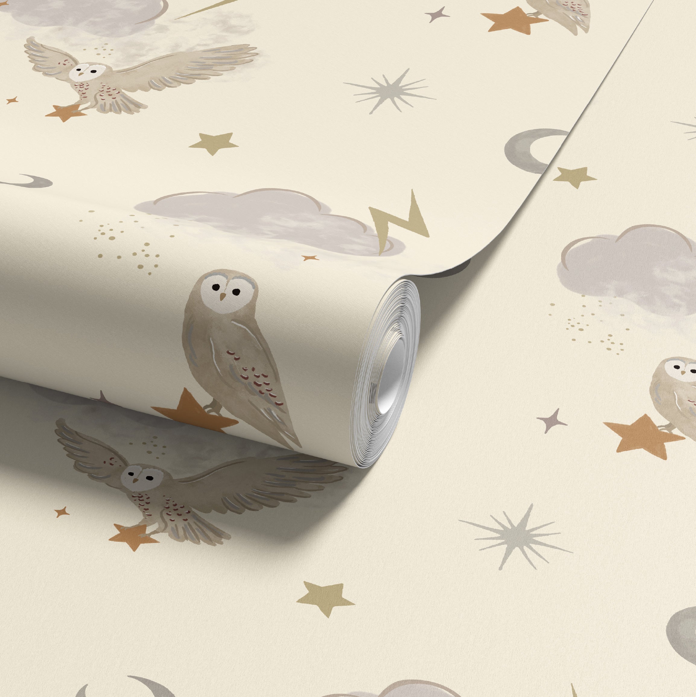 Mystical Flight Cream Wallpaper