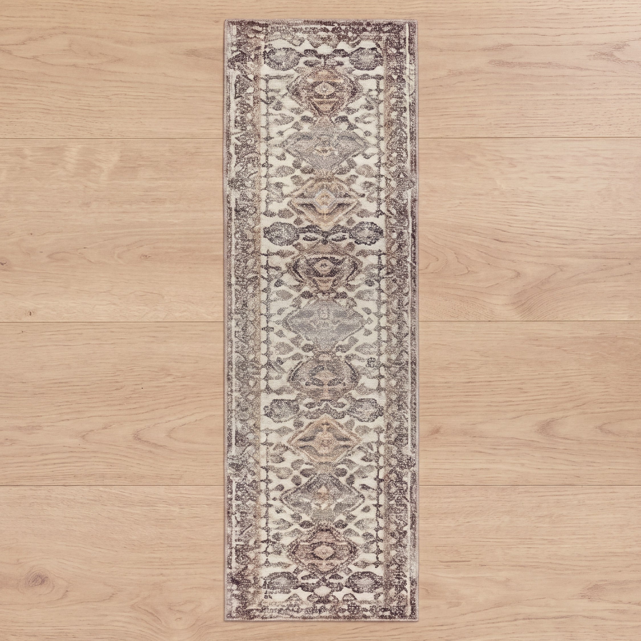 Muse Traditional Diamond Natural 60 x 230cm Runner