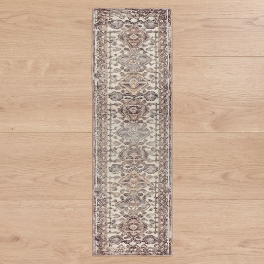 Muse Traditional Diamond Natural 60 x 230cm Runner