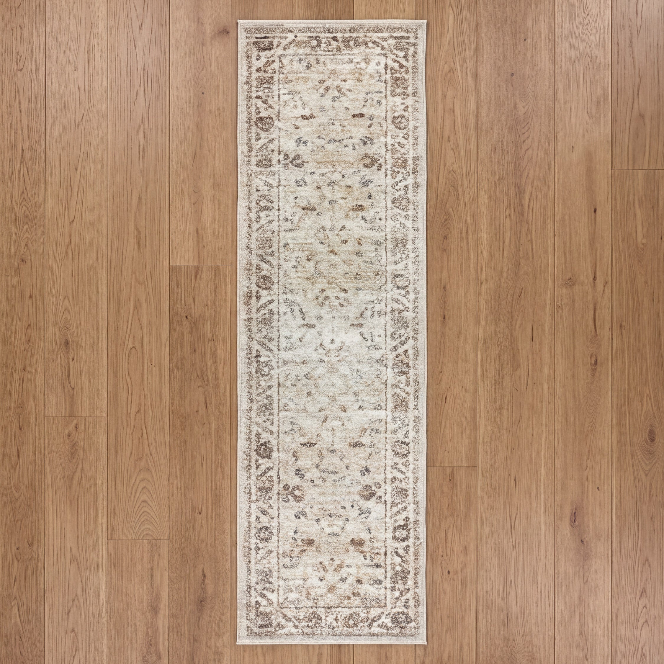Muse Traditional Floral Natural 60 x 230cm Runner