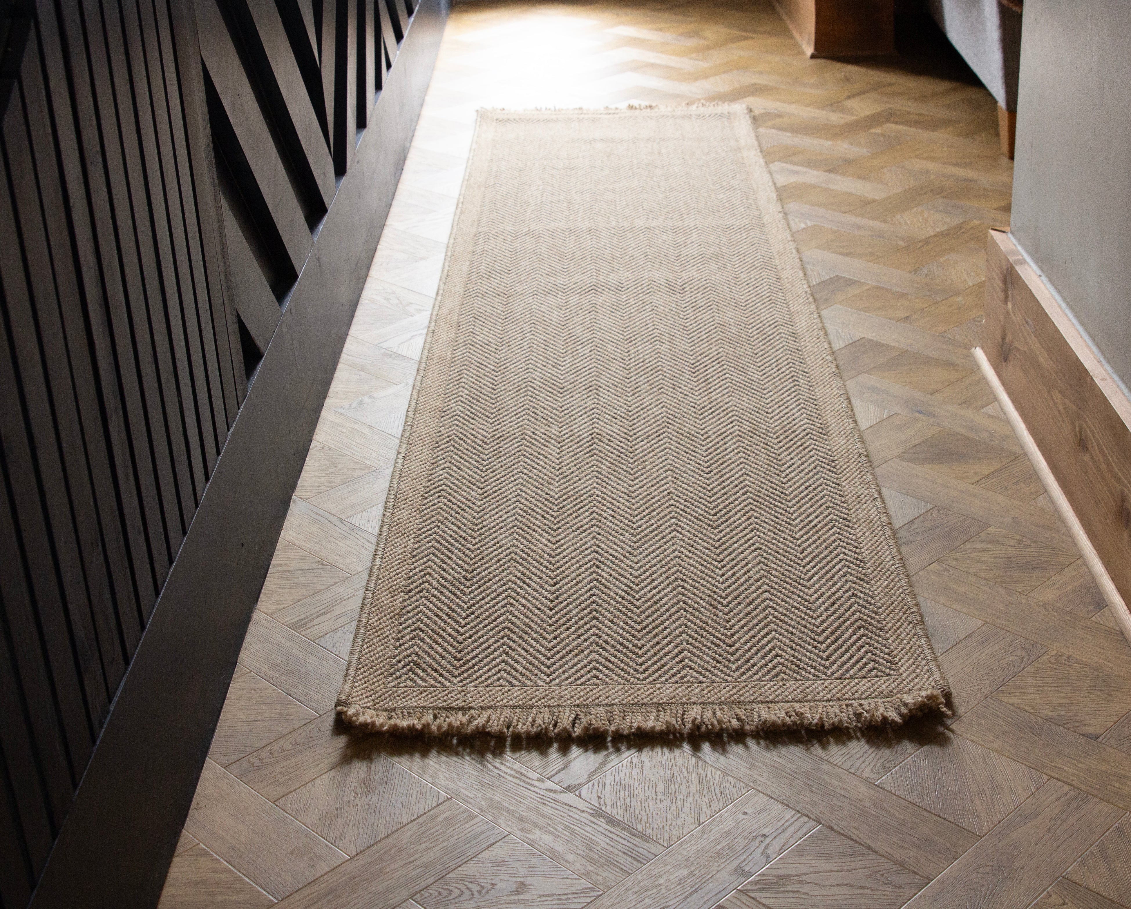 Jute Effect Herringbone 60 x 230cm Runner