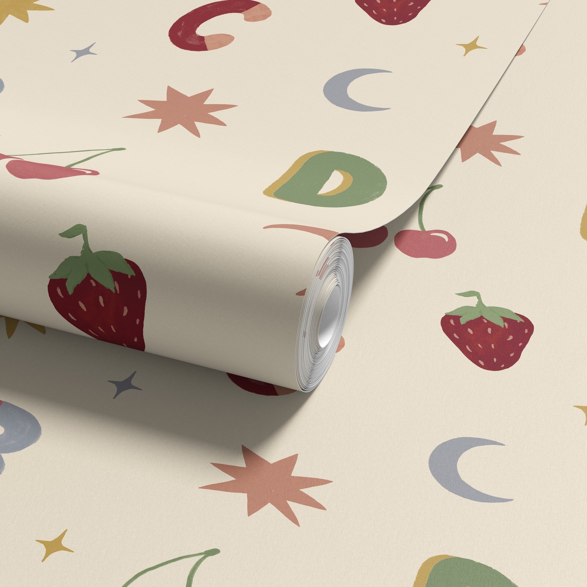 Alphafruit Blush Pink & Sage Wallpaper