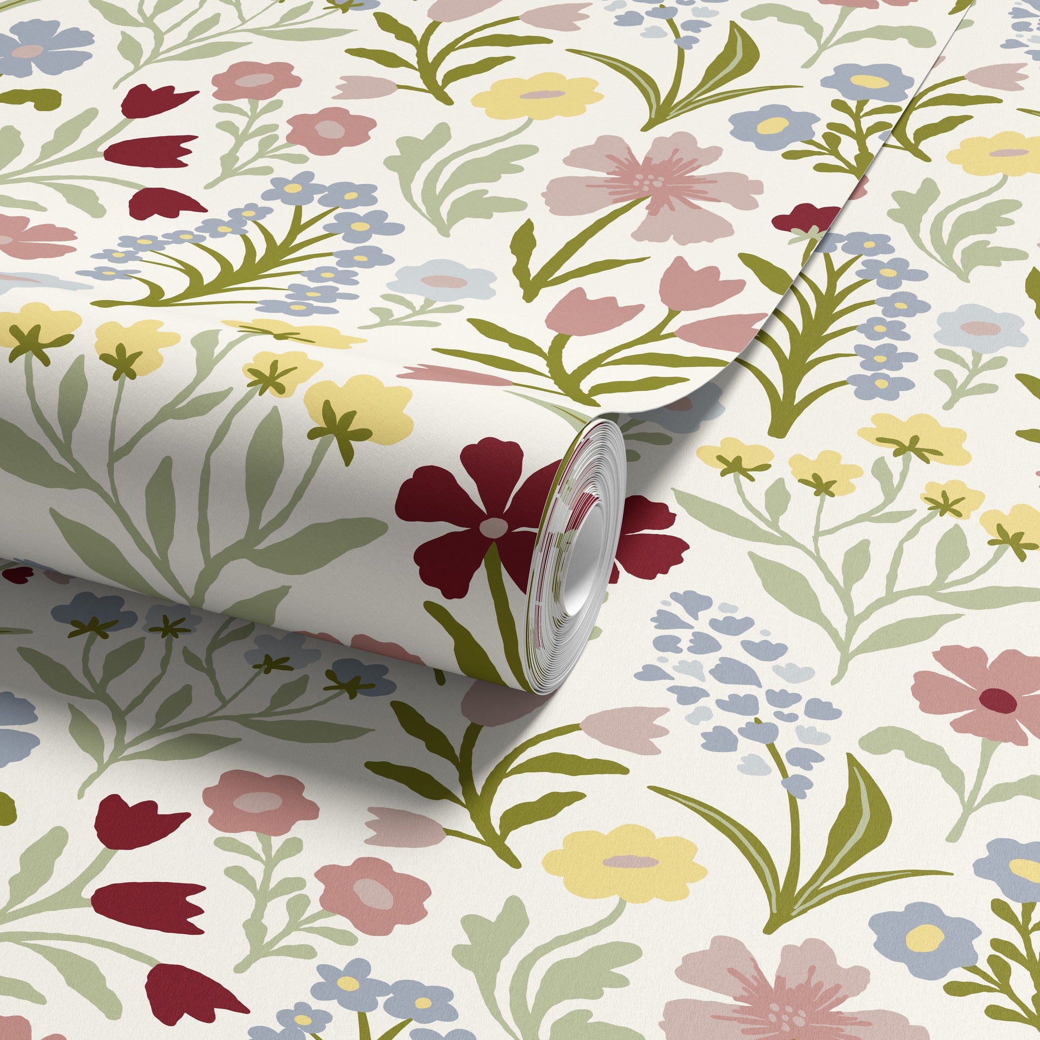 Pretty Meadow Natural & Mulitcolour Wallpaper