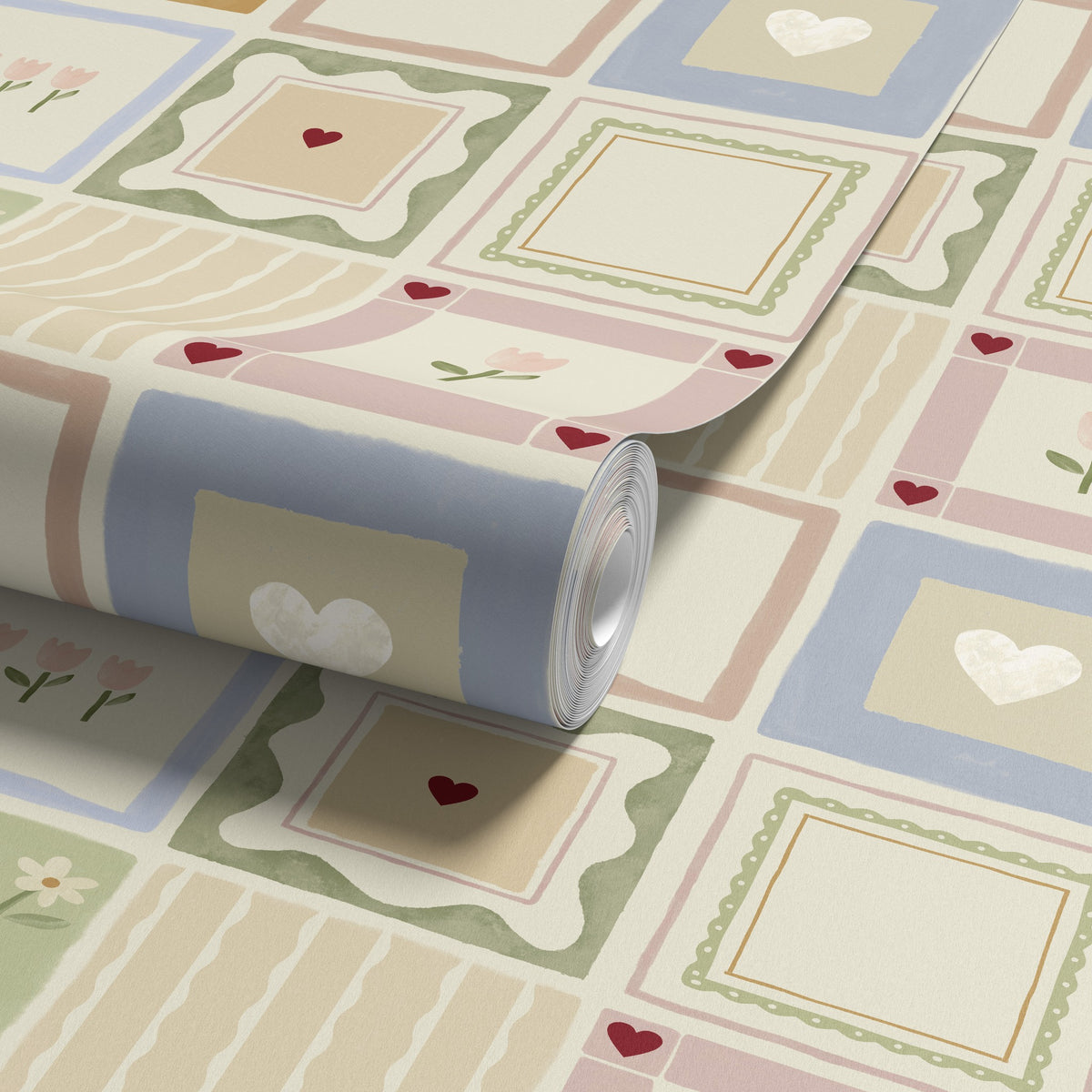 Patchwork Flowers Multi Wallpaper