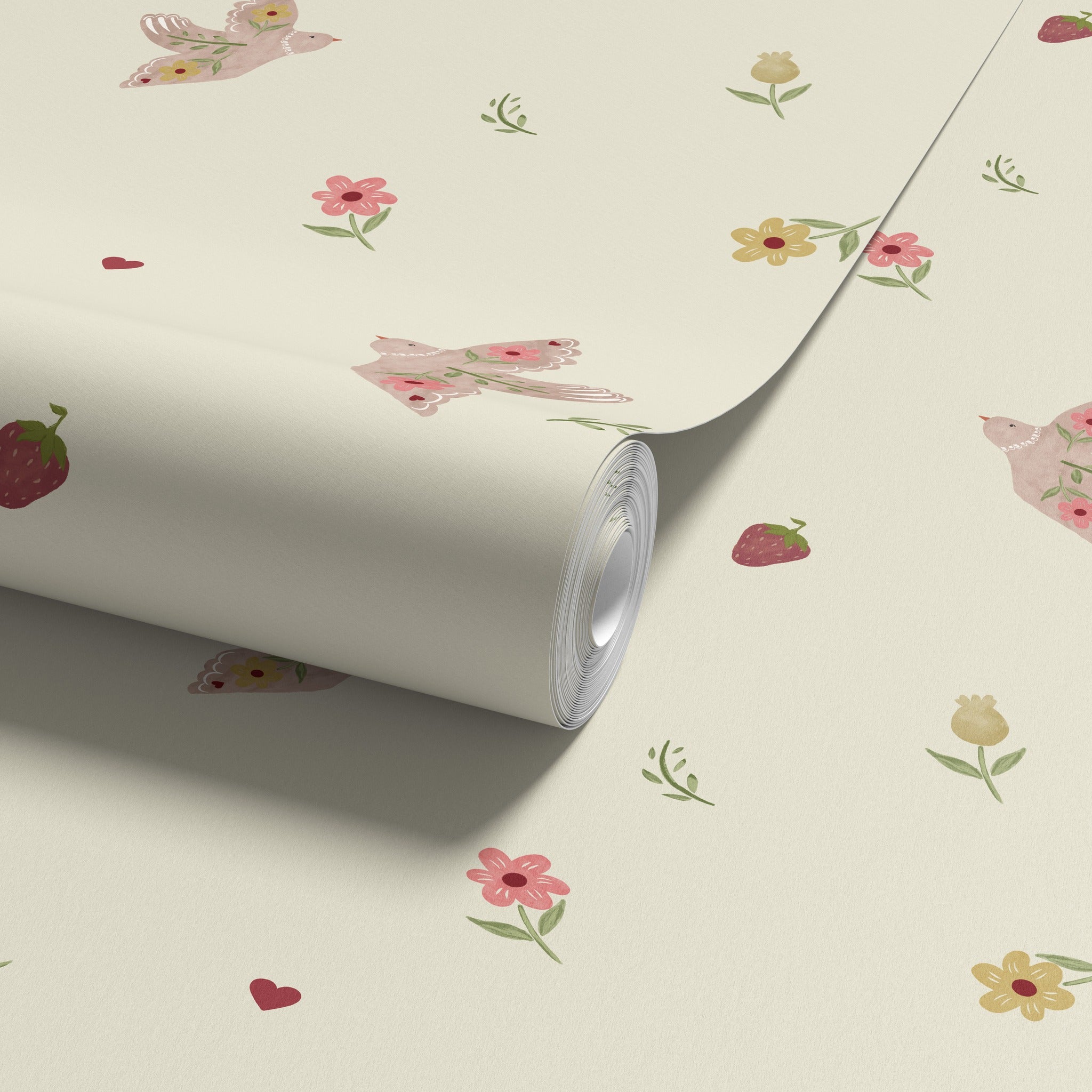 Summer Festival Cream & Blush Wallpaper