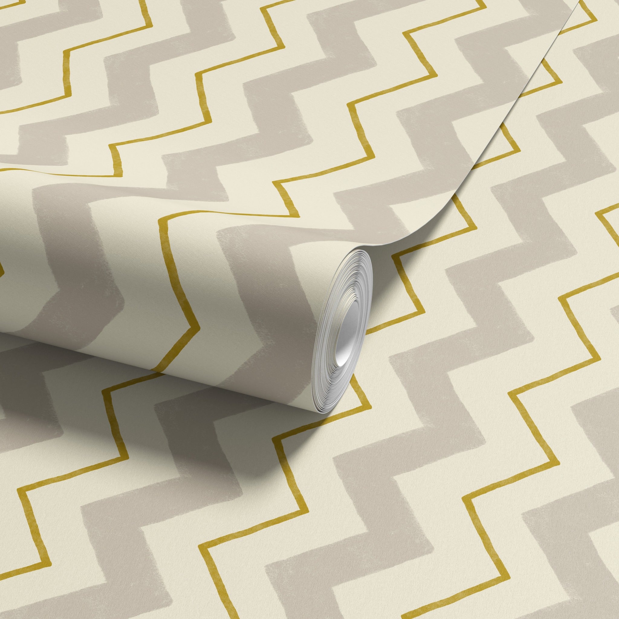 Blitzen Stripe Beige & Yellow Wallpaper