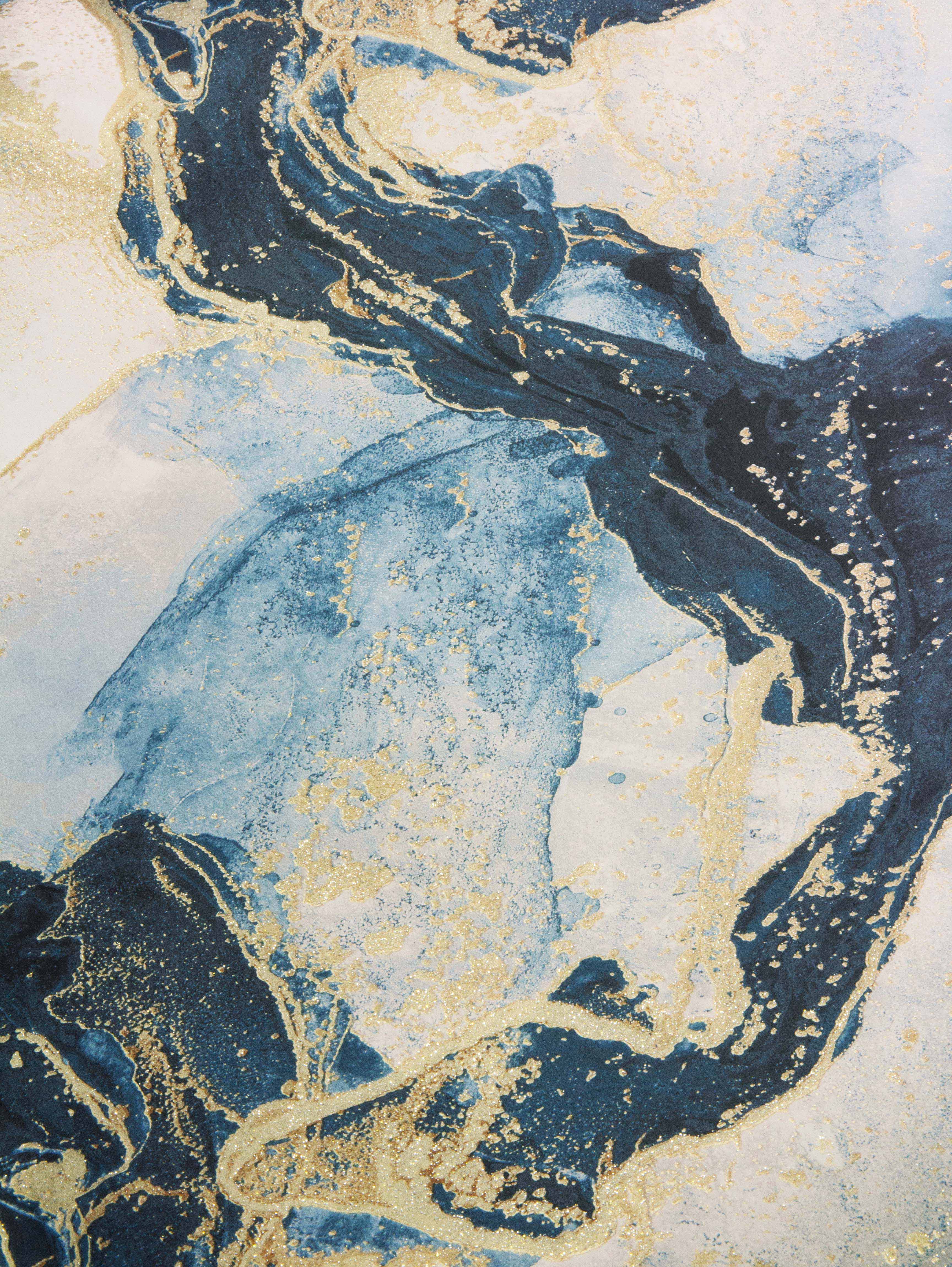 Abstract Marble Teal/Gold Wallpaper