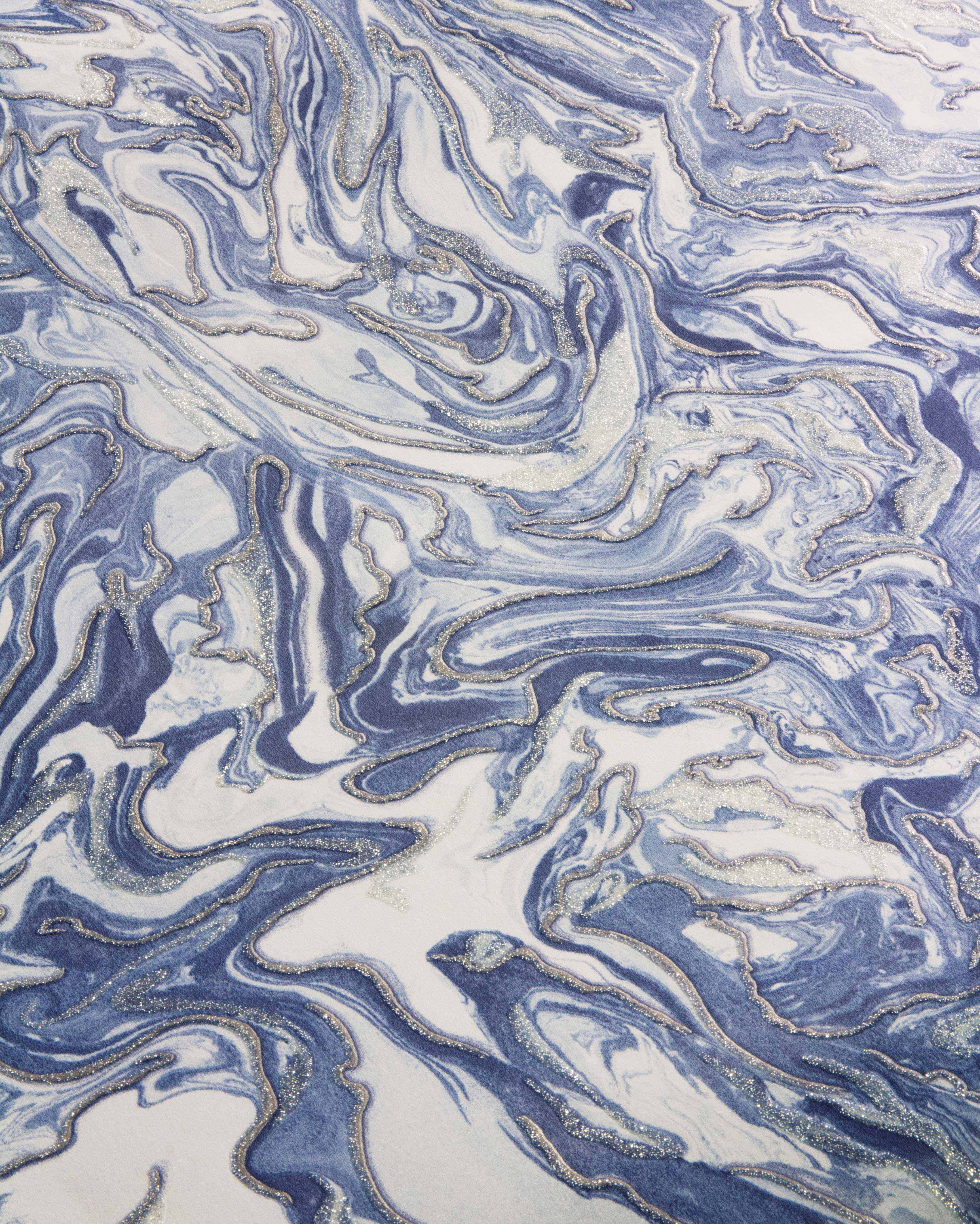 Liquid Marble Navy Wallpaper