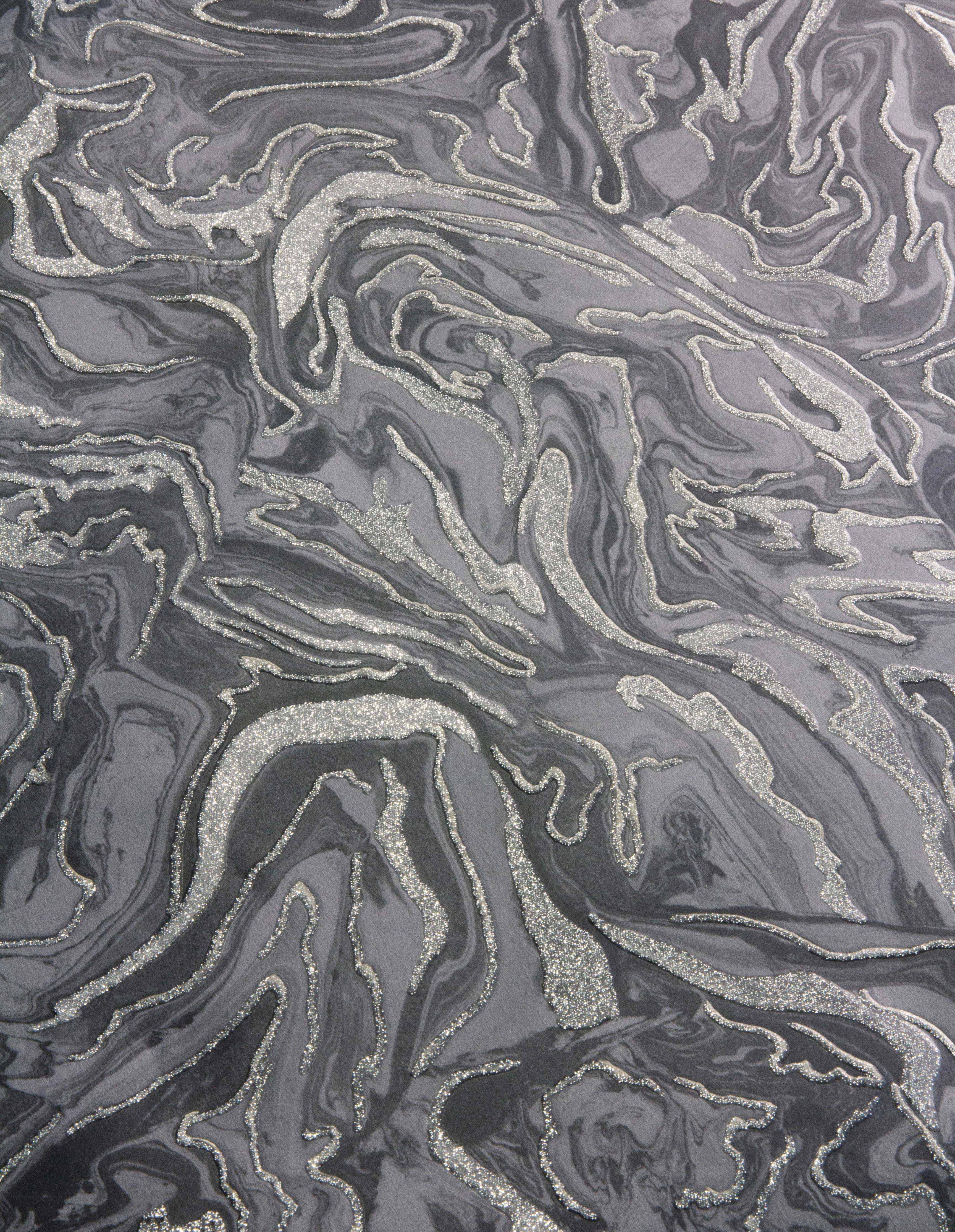 Liquid Marble Charcoal Wallpaper