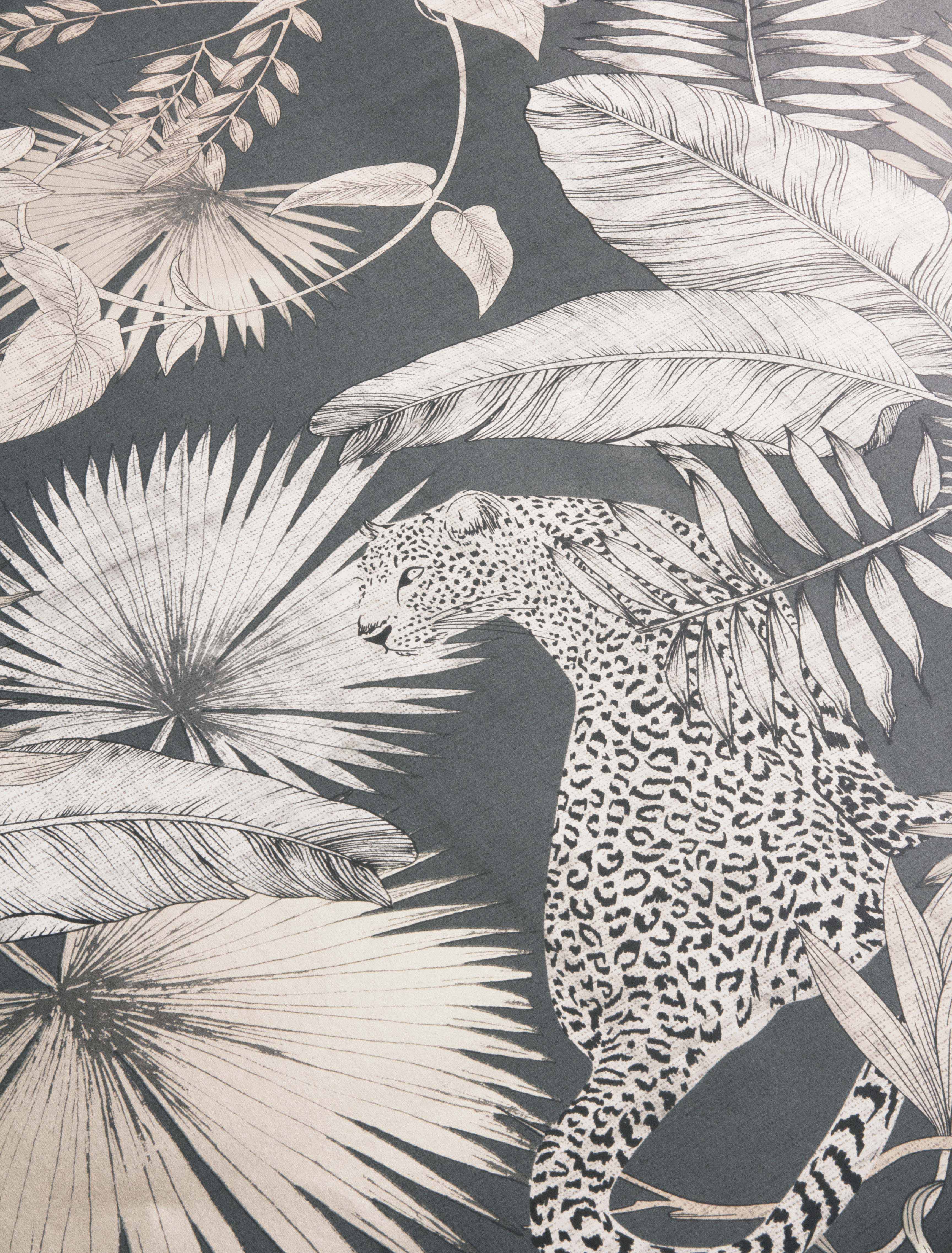 Tropical Leopard Neutral Wallpaper
