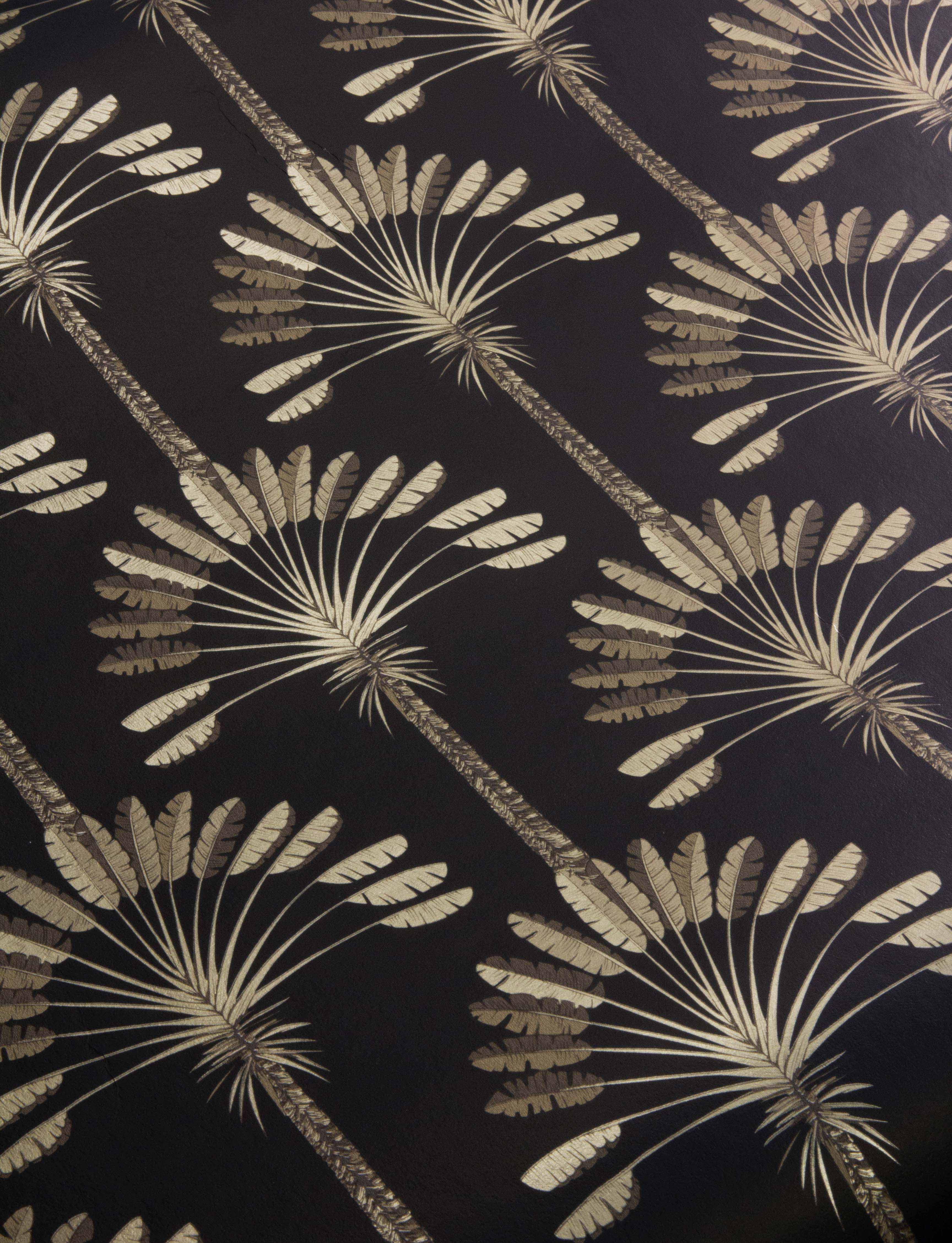 Palm Palace Black & Gold Wallpaper