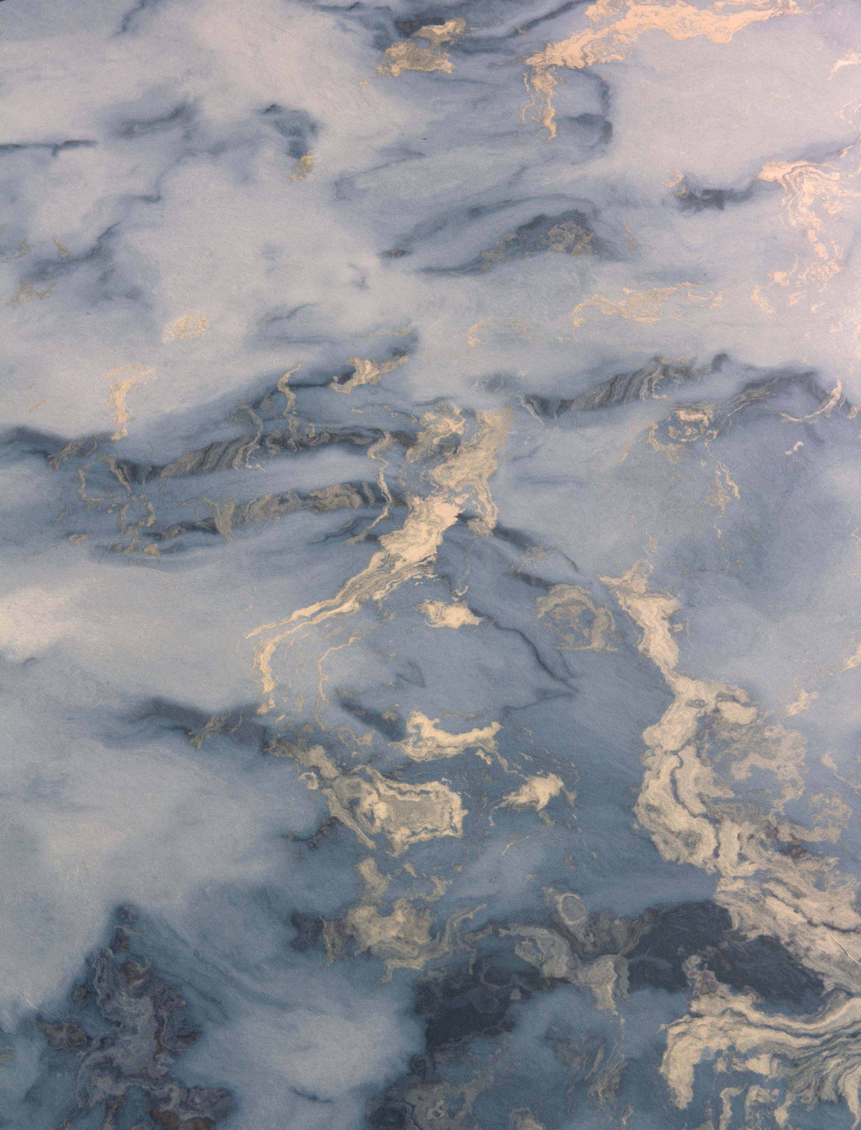 Bahia Marble Navy Wallpaper