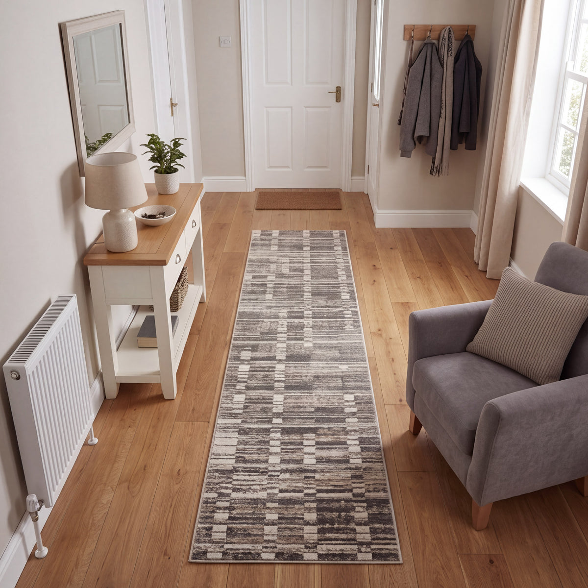 Muse Abstract Grey 60 x 230cm Runner