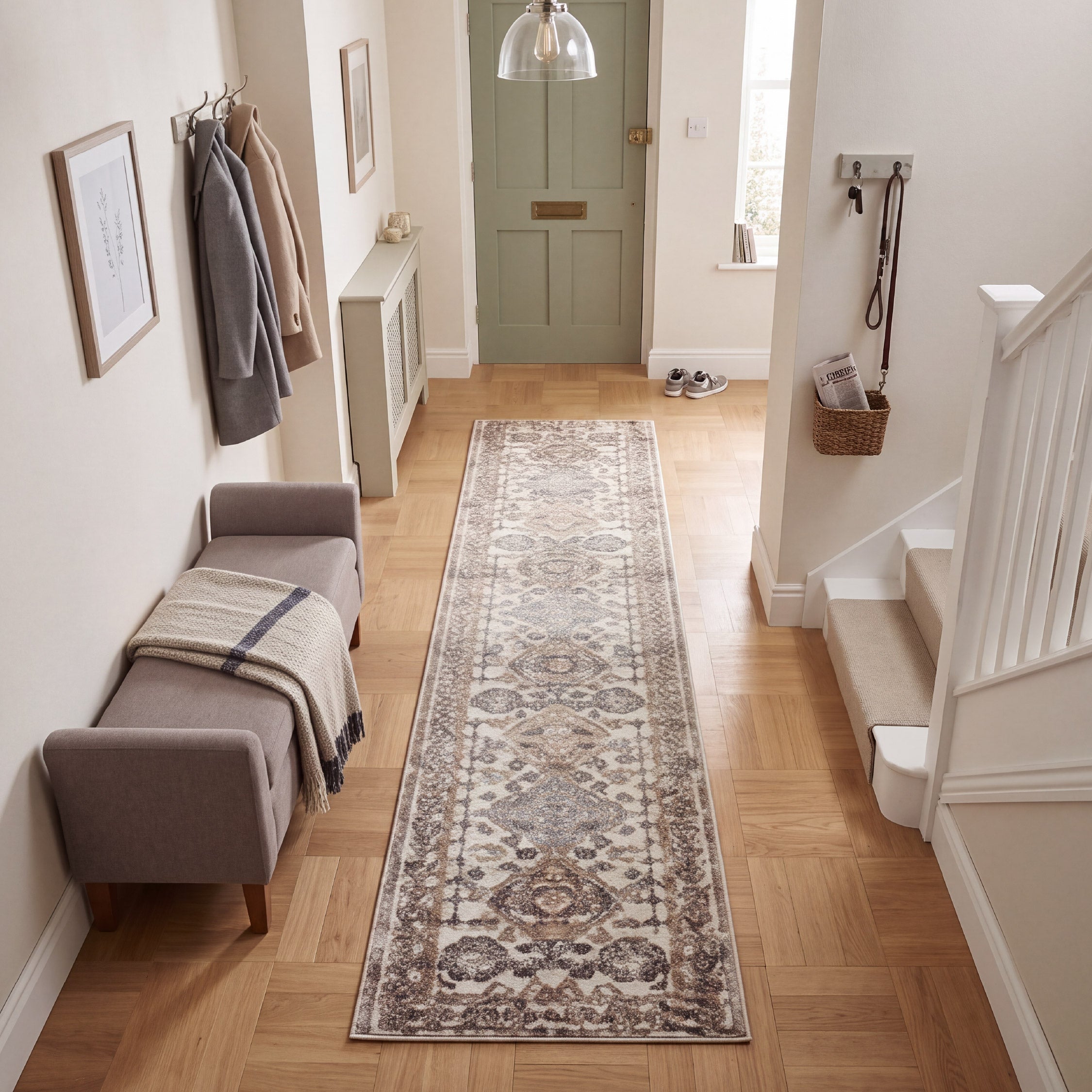 Muse Traditional Diamond Natural 60 x 230cm Runner