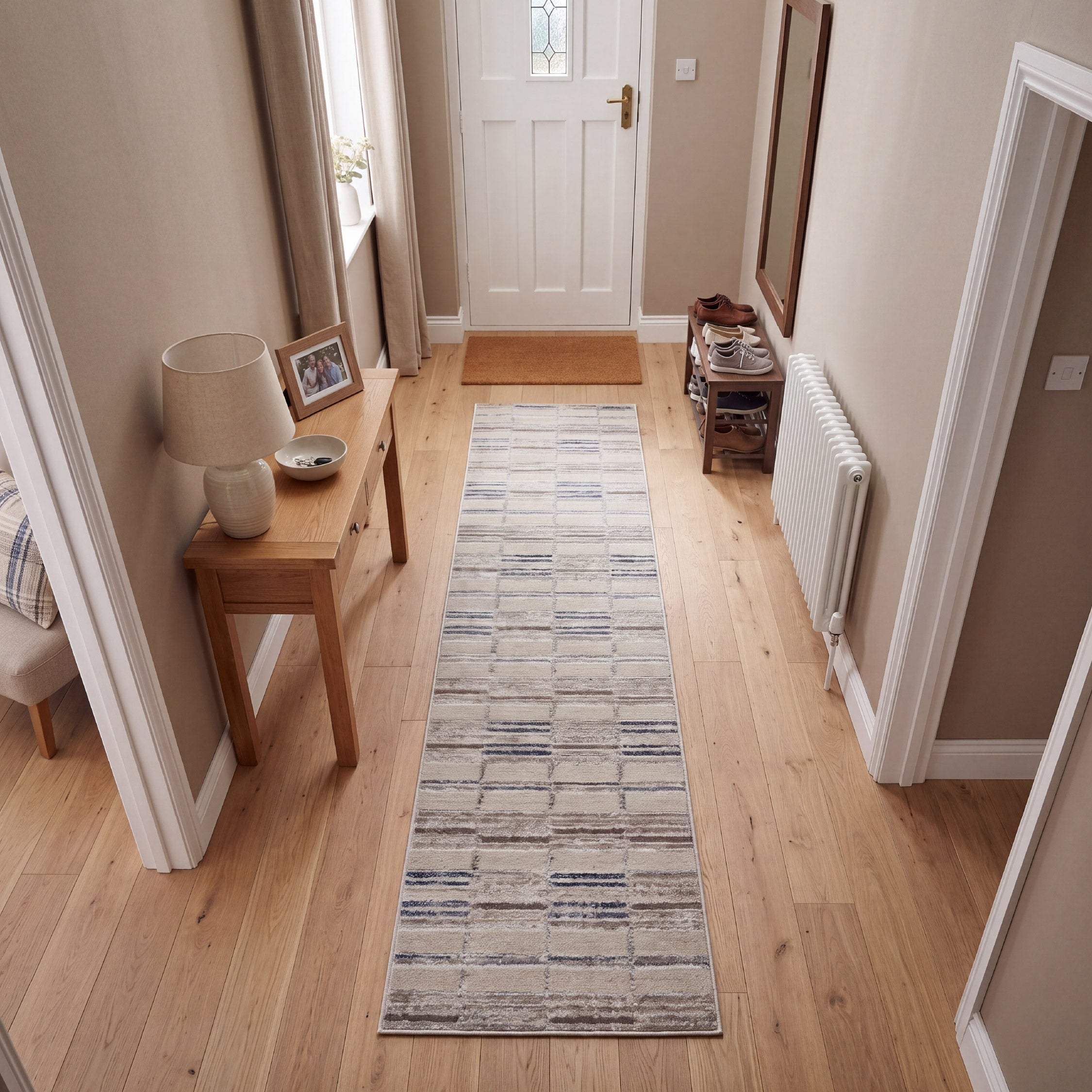 Muse Check Lines Navy 60 x 230cm Runner