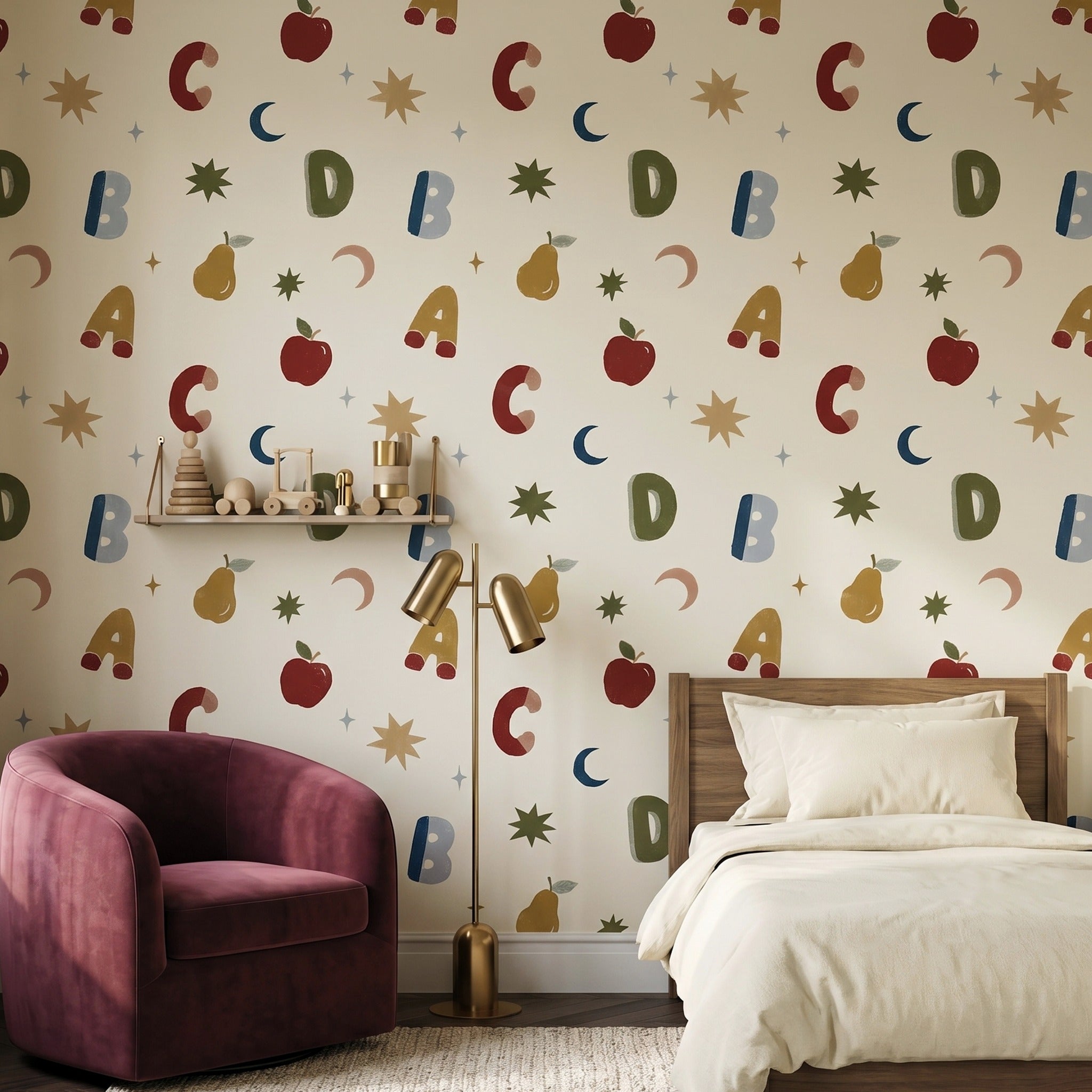 Alphafruit Cream,Yellow & Olive Wallpaper
