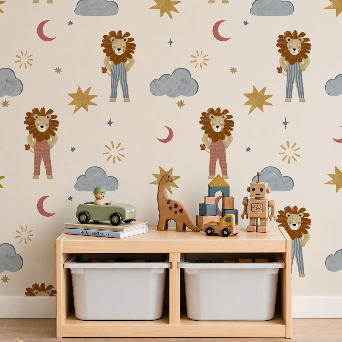 Leo Cream & Multi Wallpaper