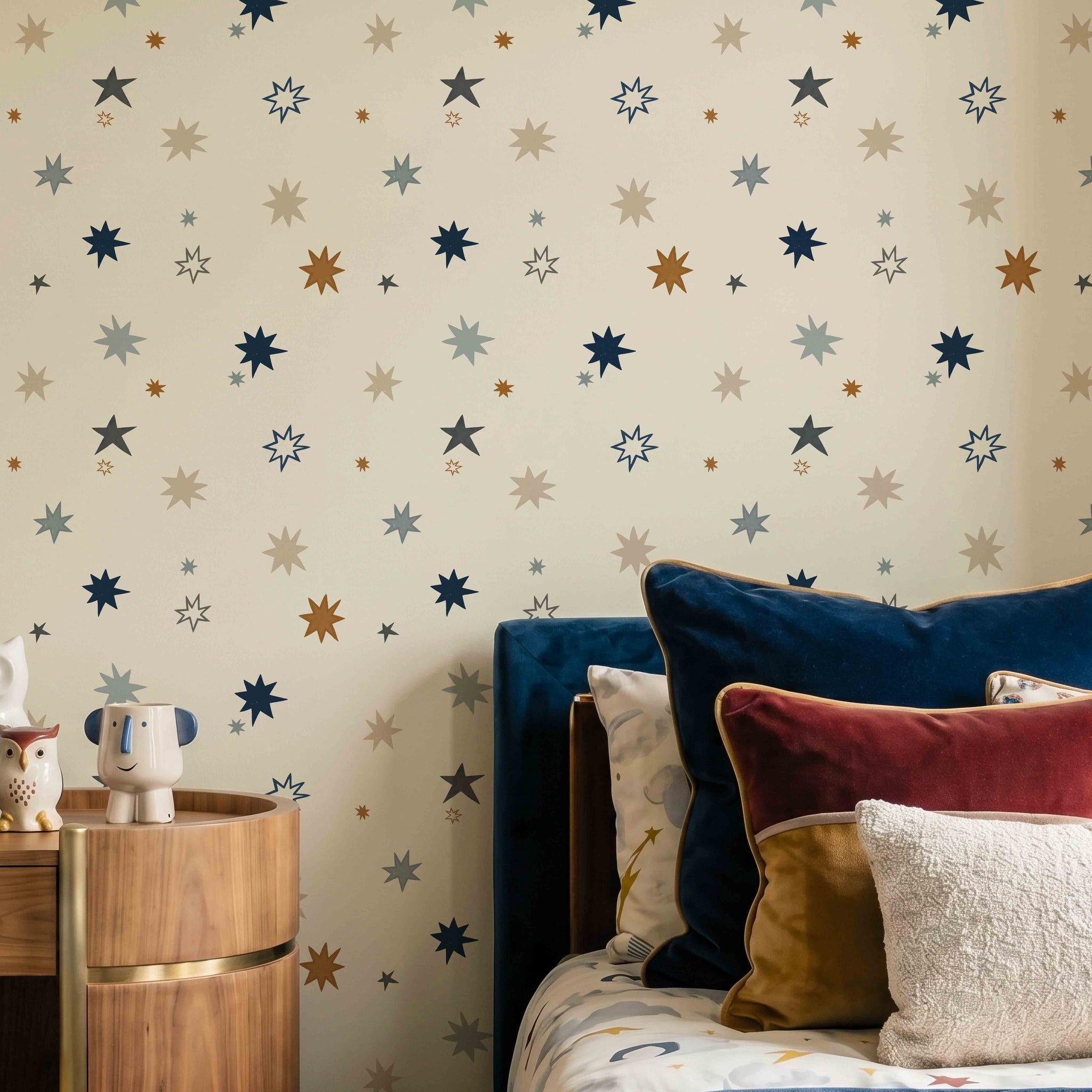 Supernova Blue & Blush Pink Wallpaper