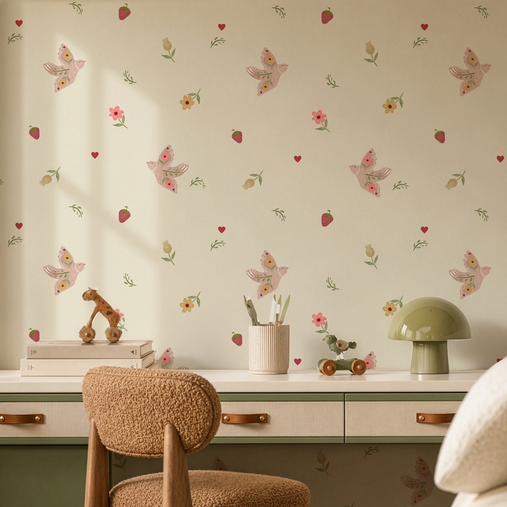 Summer Festival Cream & Blush Wallpaper