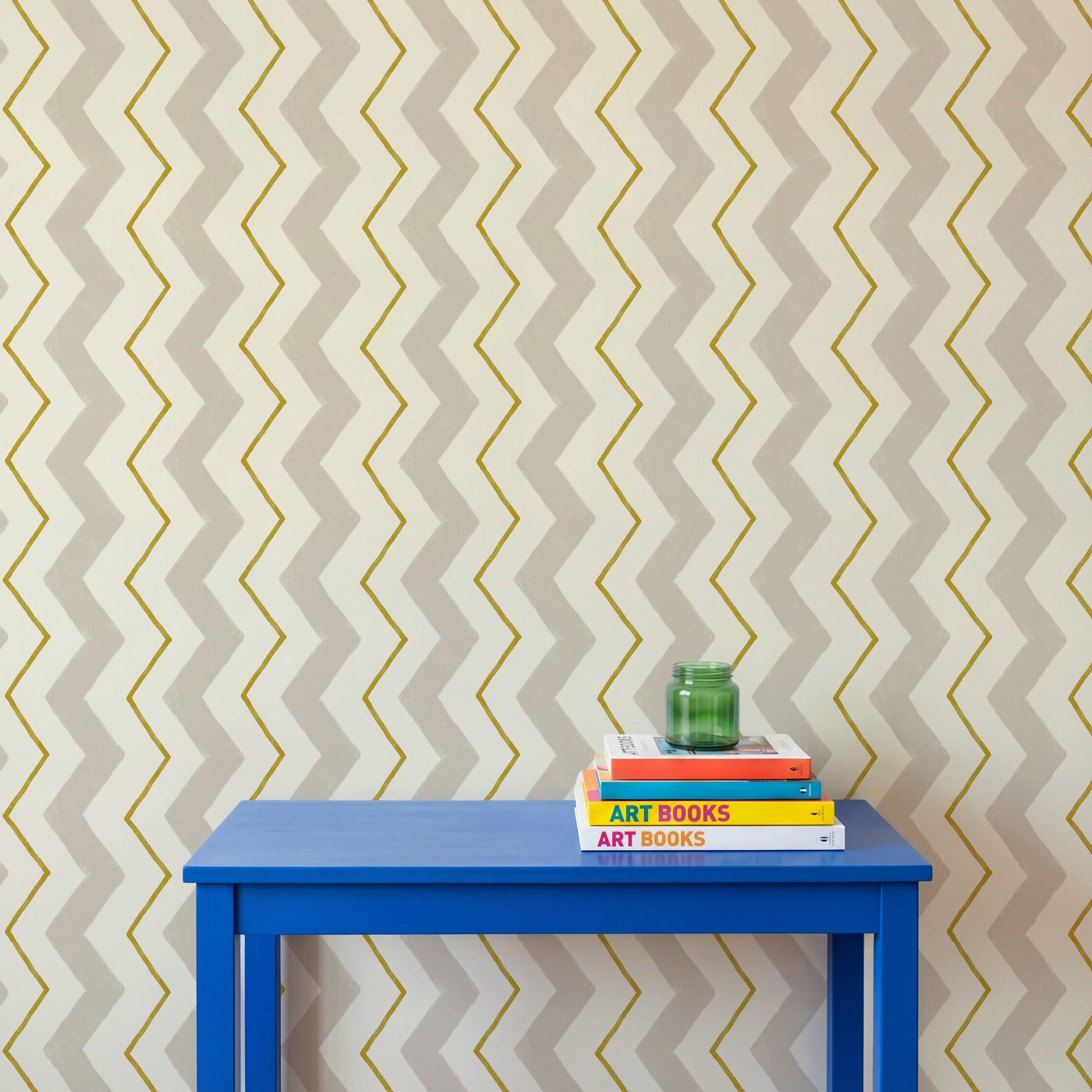 Blitzen Stripe Beige & Yellow Wallpaper