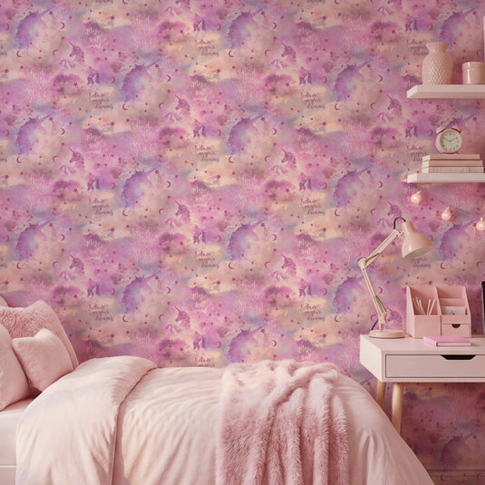Galaxy Unicorn Blush Multi Wallpaper