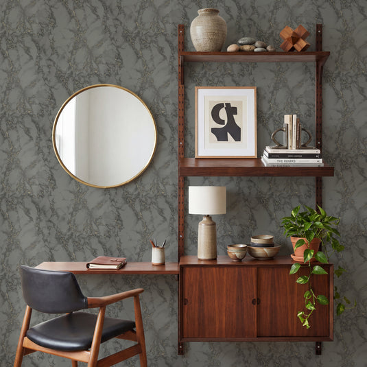 Carrara Marble Charcoal Wallpaper