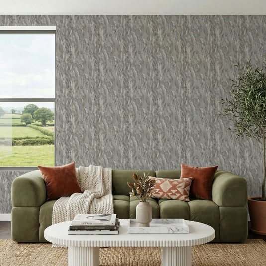 Luxe Texture Pewter Wallpaper