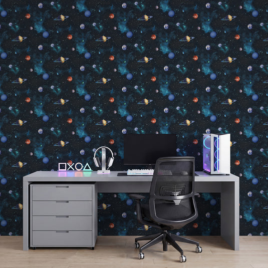 Cosmos Charcoal Wallpaper