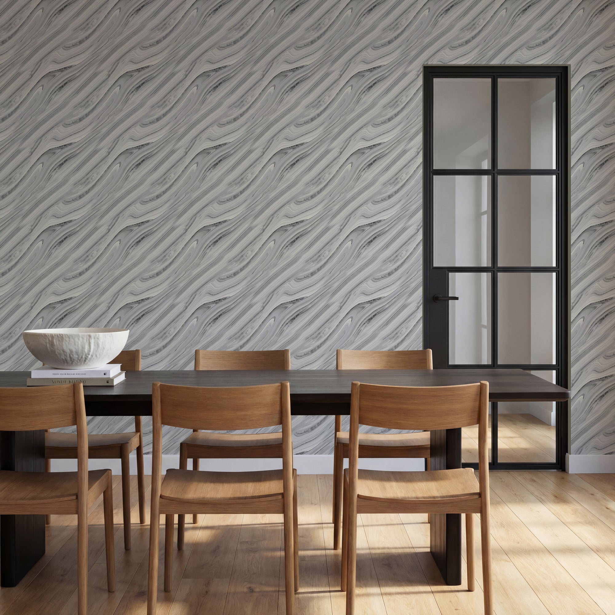 Soft Mineral Silver Wallpaper