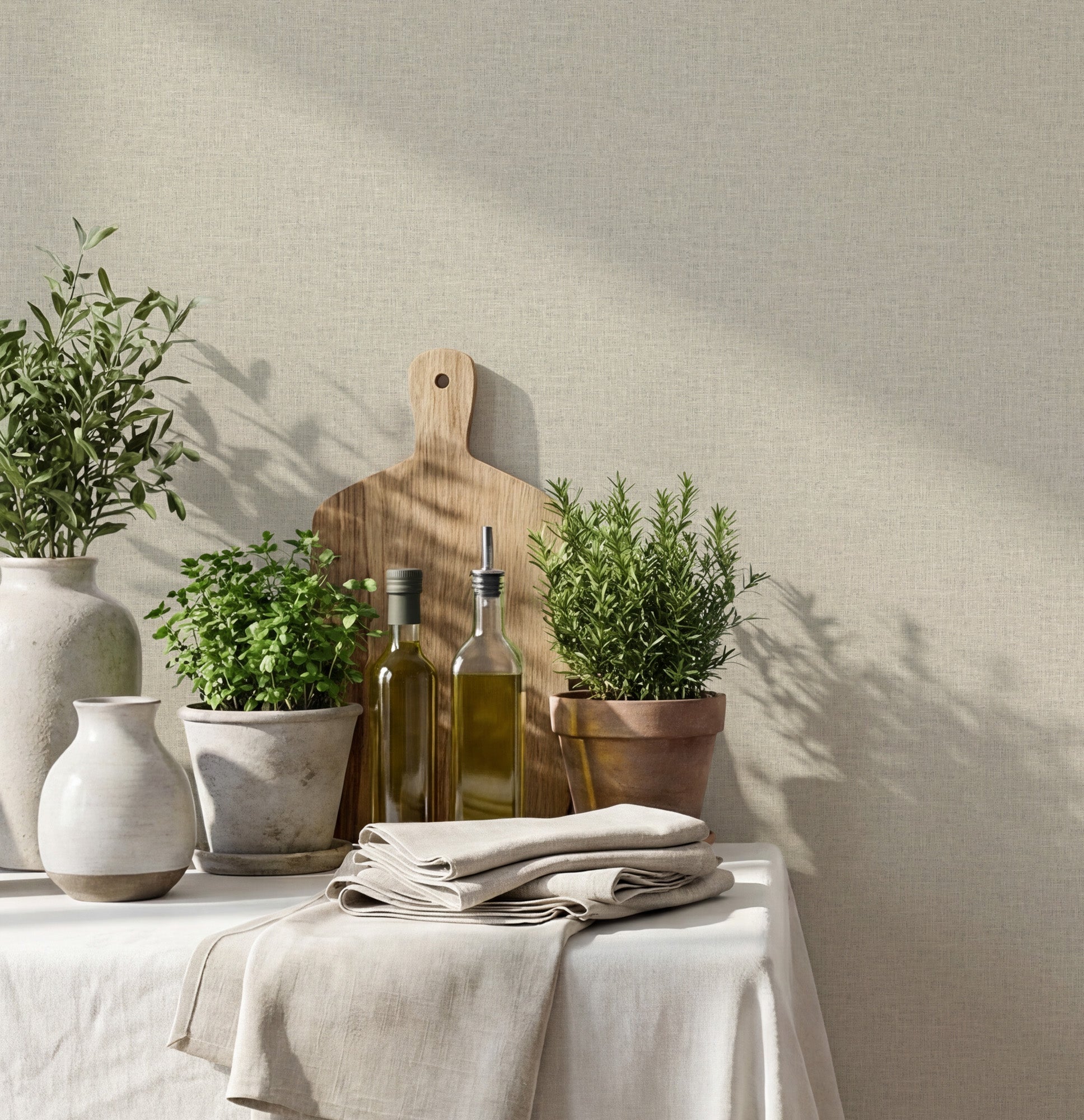 Linen Texture Natural Wallpaper