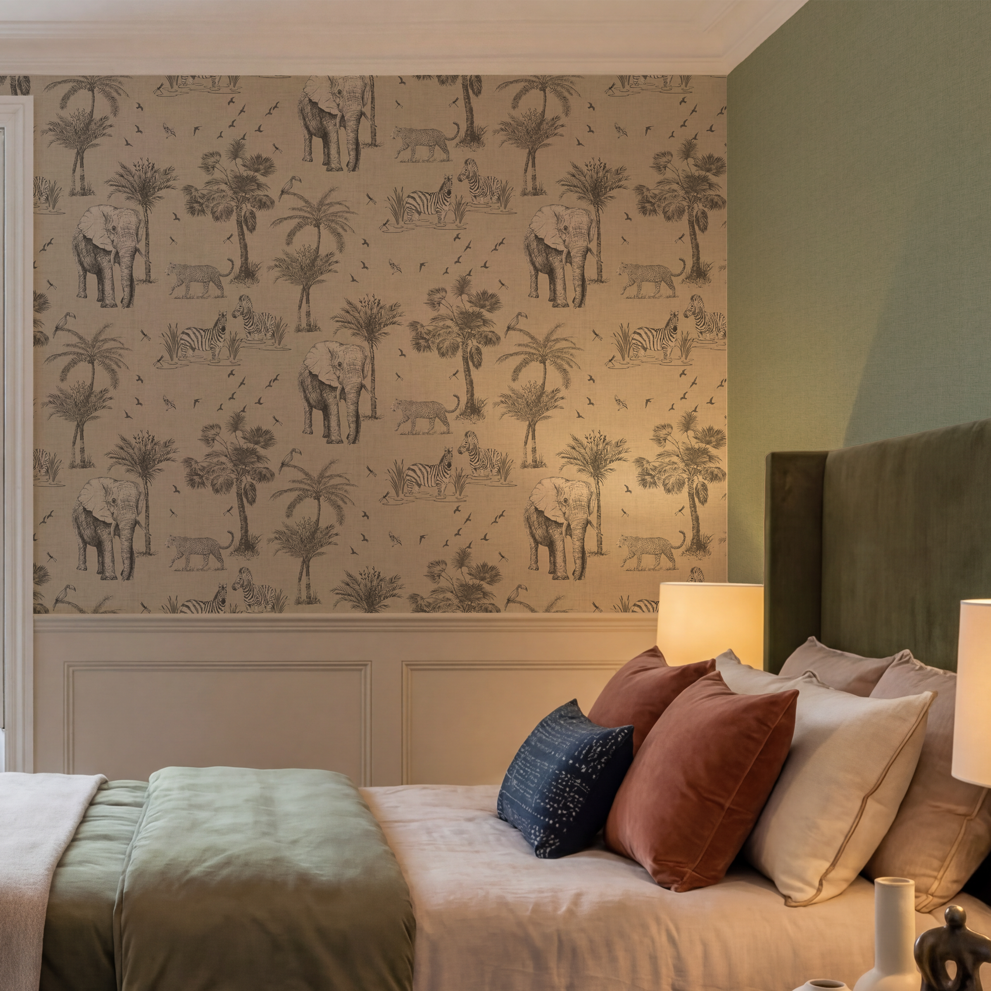 Safari Lagoon Grey Wallpaper