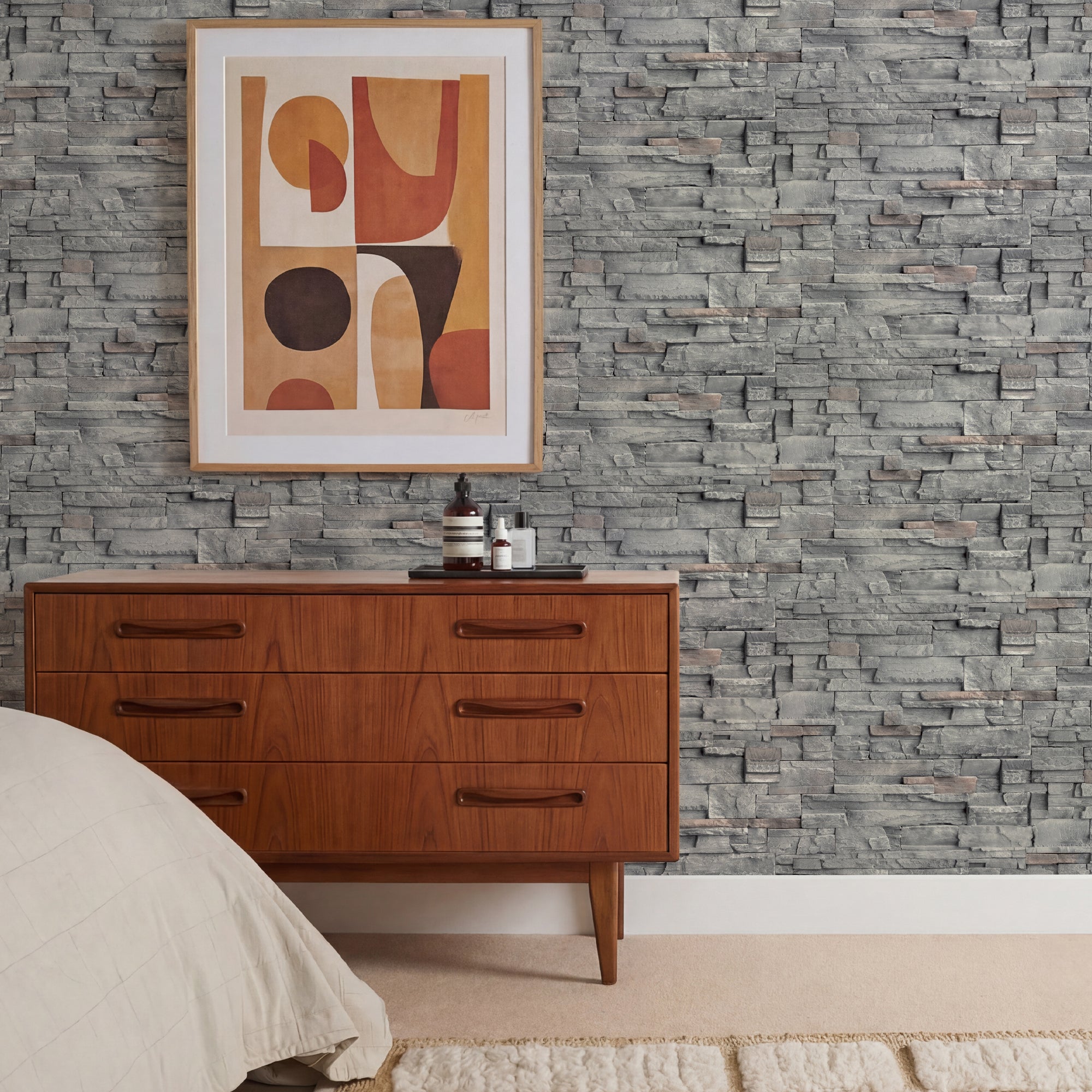 Slate Wall Grey Wallpaper