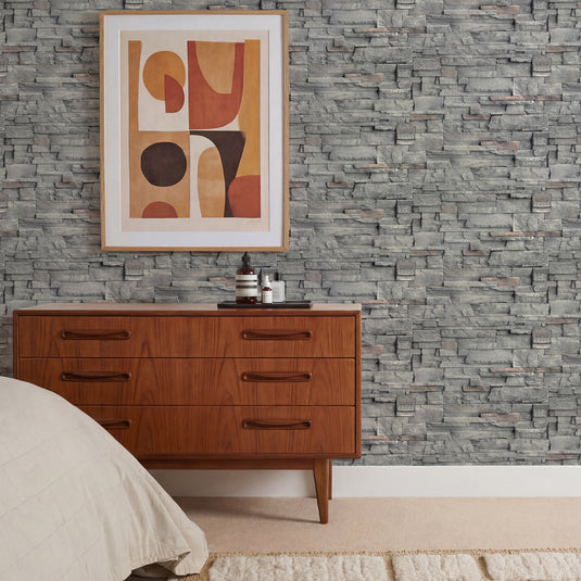 Slate Wall Grey Wallpaper